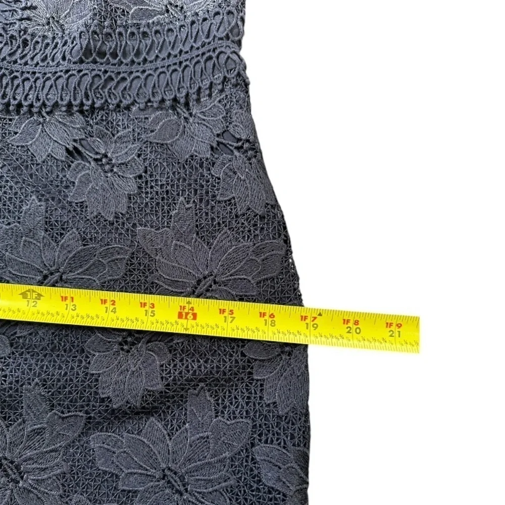 Nanette Lepore Navy Blue Lace Illusion Dress Sleeveless Cocktail Formal … - Picture 11 of 15